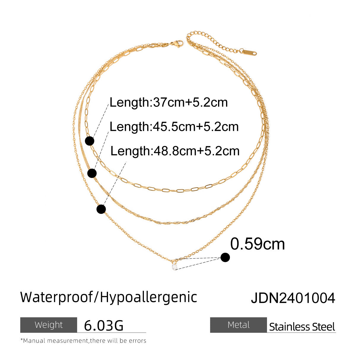 Arabelle Gilded Geometric Necklace - JDN2401004 [W41P2Z12]