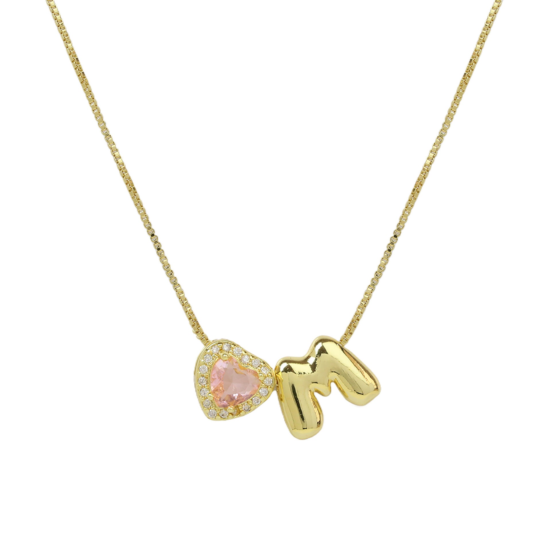 Rome Pearl Initial Necklace - M Letter [L1I4QVUN]