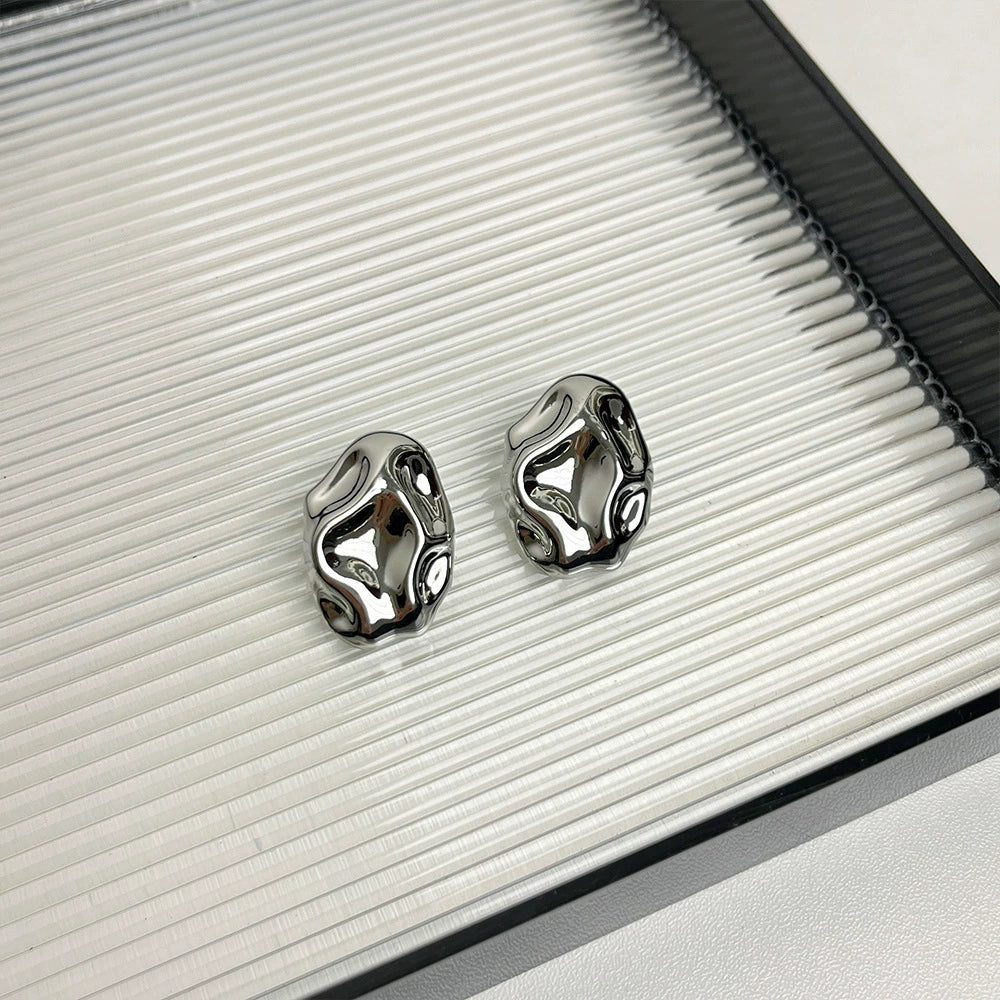 Killian Sculpted Drop Earrings - Silver Earrings [RMO1MQX7]