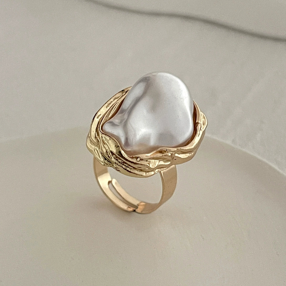 Emaline Baroque Pearl Ring Set - Light Gold Set 03 [XQPRBAWO]