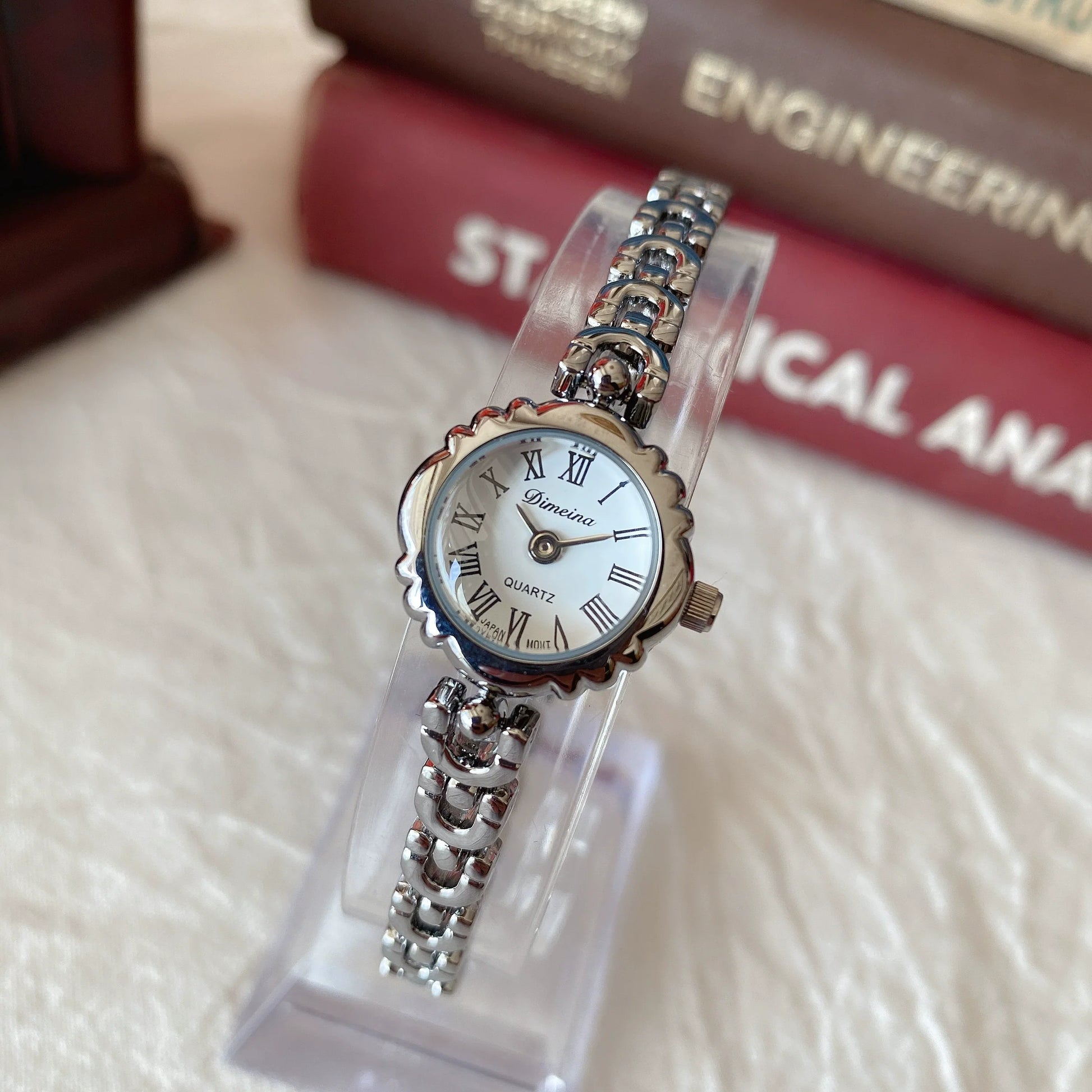 Malena Vintage Crystal Watch - Silver
