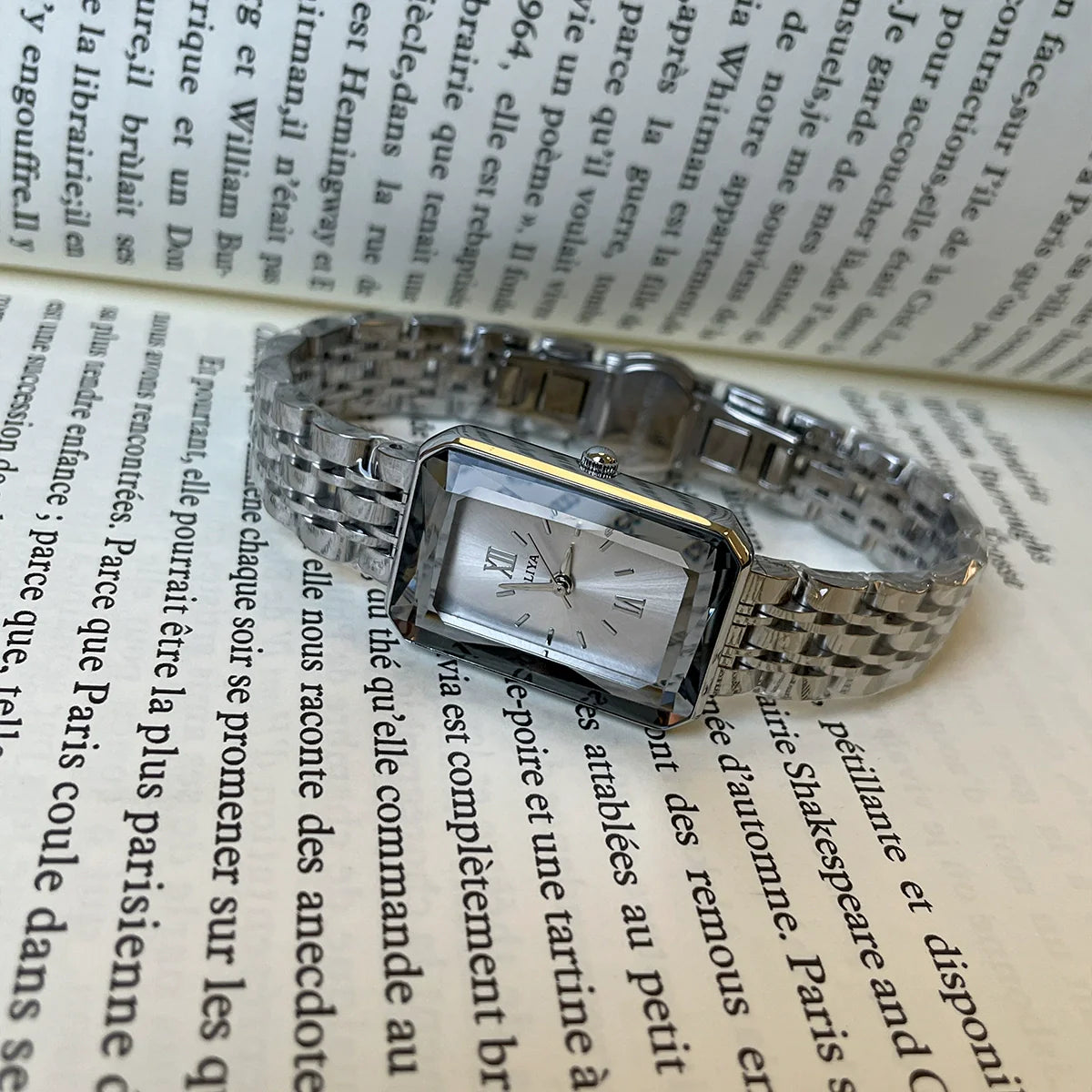 Kate Minimalist Rectangular Watch - Silver