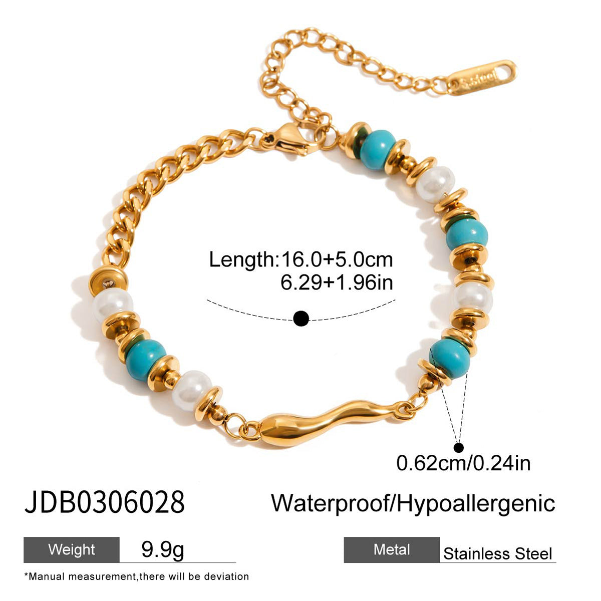 Hazyl Turquoise Chain Bracelet - JDB0306028 [OOGHMA1S]