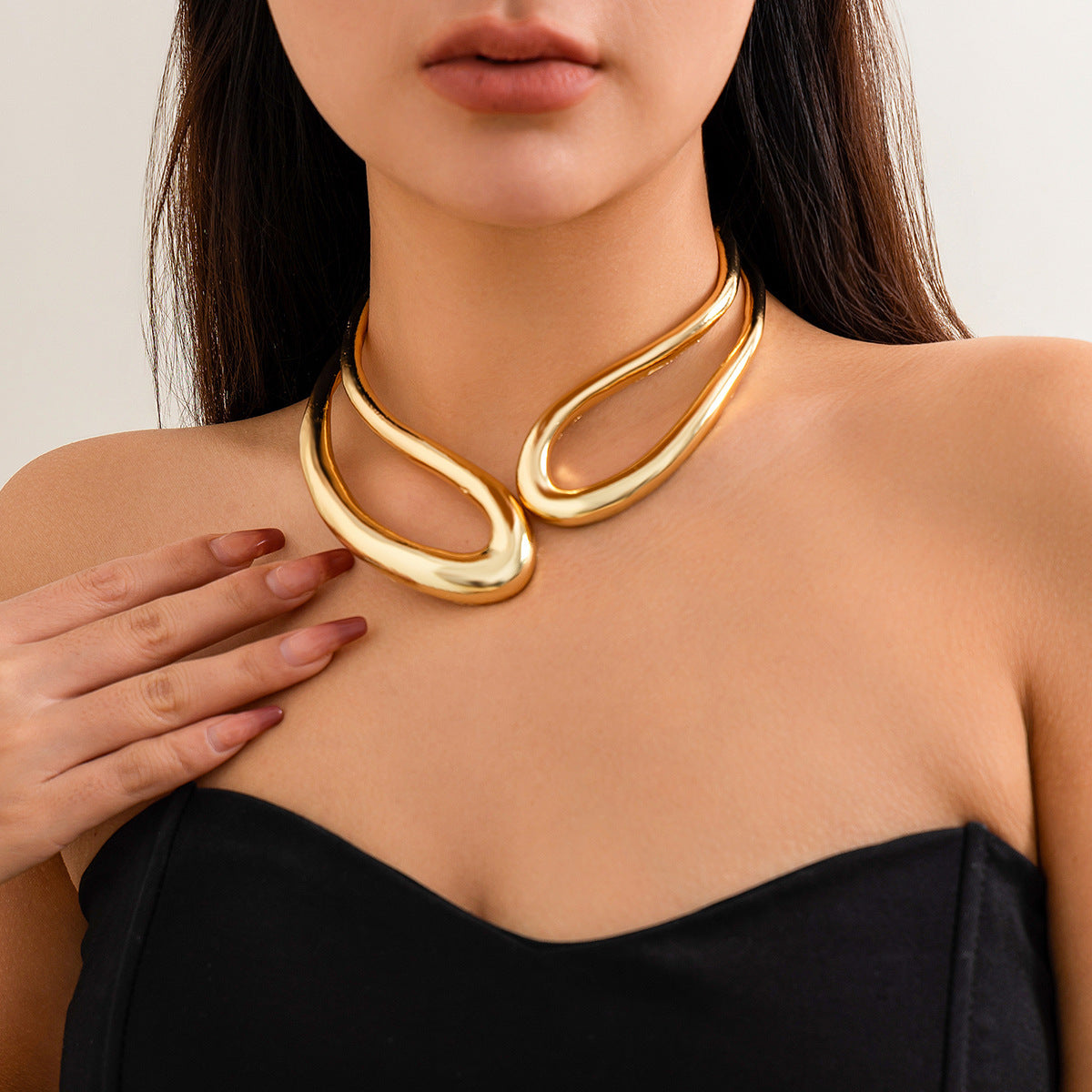 Alexia Twisted Coil Necklace - Gold Necklace [BWB5T8WN]
