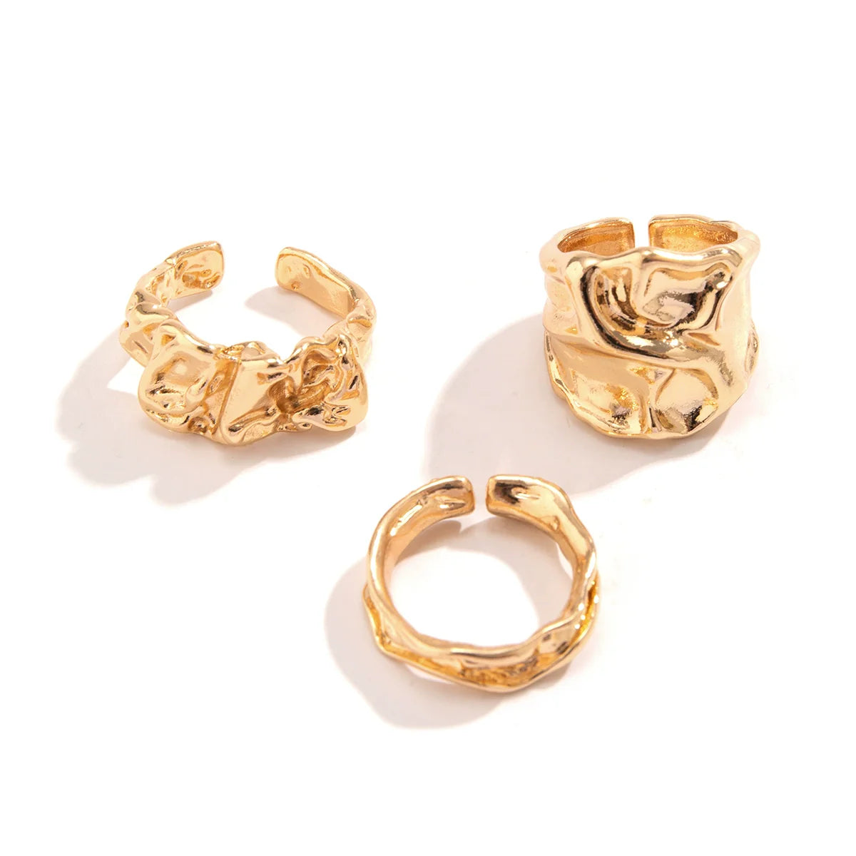 Hailey Pleated Ring Set - Gold