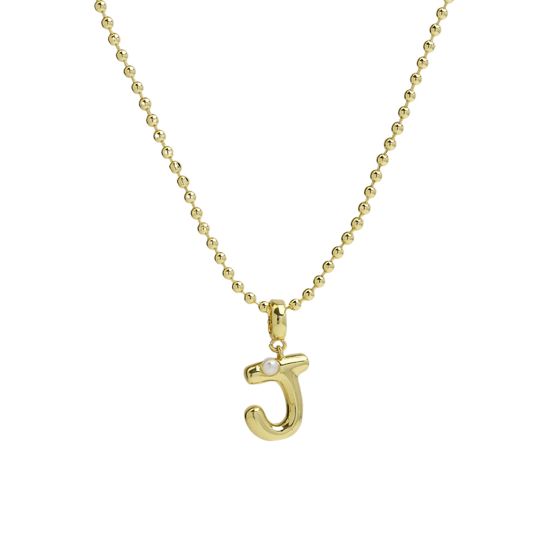 Savvy Bubble Initial Necklace - Letter J [N1S6BO6R]