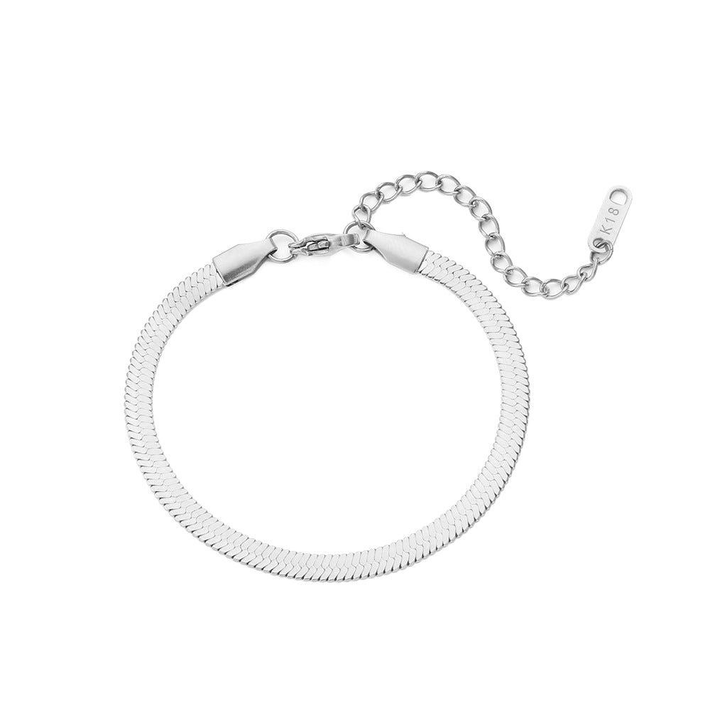 Verena Braided Fishbone Necklace - Single Layer Bracelet - Silver [6OVH2J3V]
