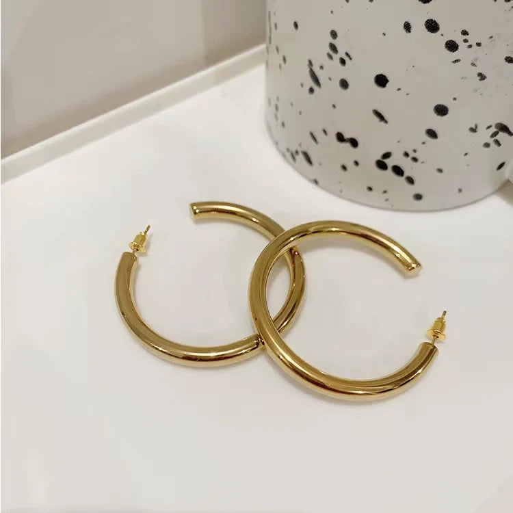 Sachi Classic Hoop Earrings - Gold Large 5cm