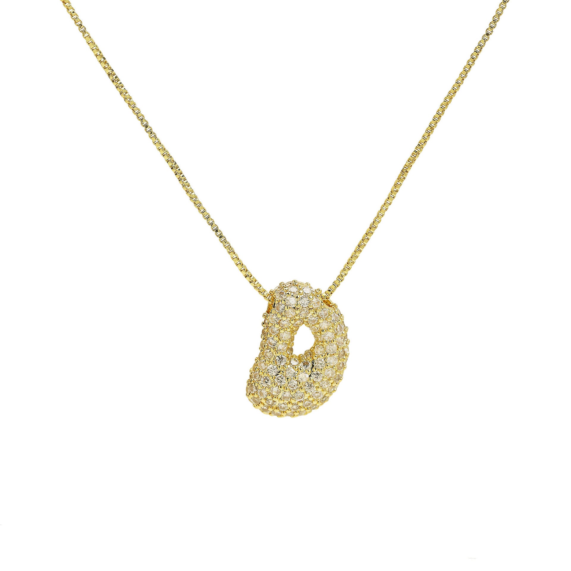 Francis Bubble Initial Necklace - Gold Necklace D [P4ZGV5BQ]