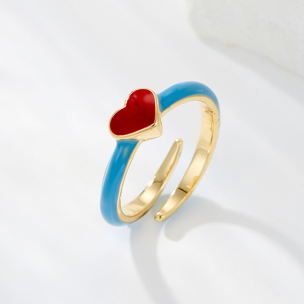 Addysen Enamel Heart Open Ring - Style 2 [6UH0S7EL]