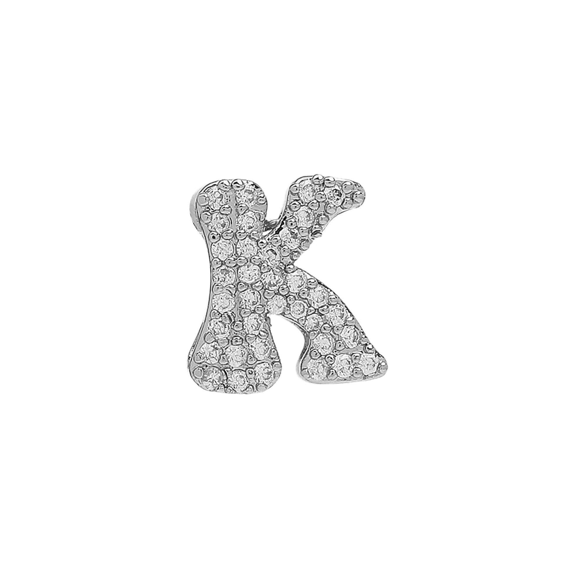 Abella Dainty Initial Jewelry - Silver K Initial Pendant [OHKN7A62]