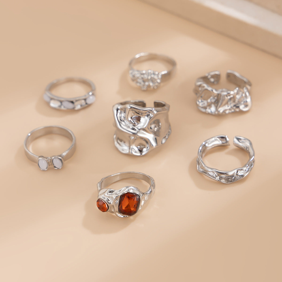 Faye Irregular Pleated Ring Set - Style 2 [W5EOWGPO]
