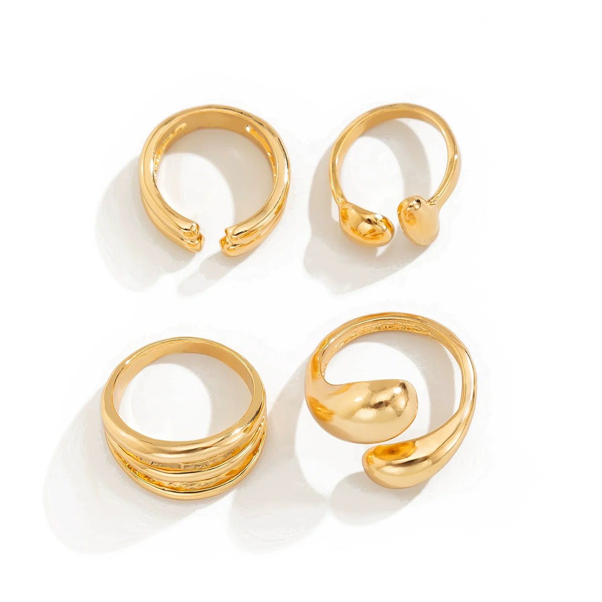 Wednesday Waterdrop Ring Set - Light Gold