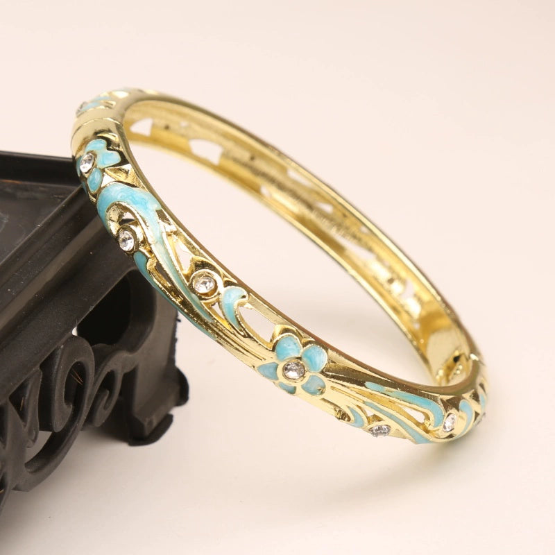 Raniyah Cloisonné Floral Bracelet - Sky Blue [8GIJ3F41]