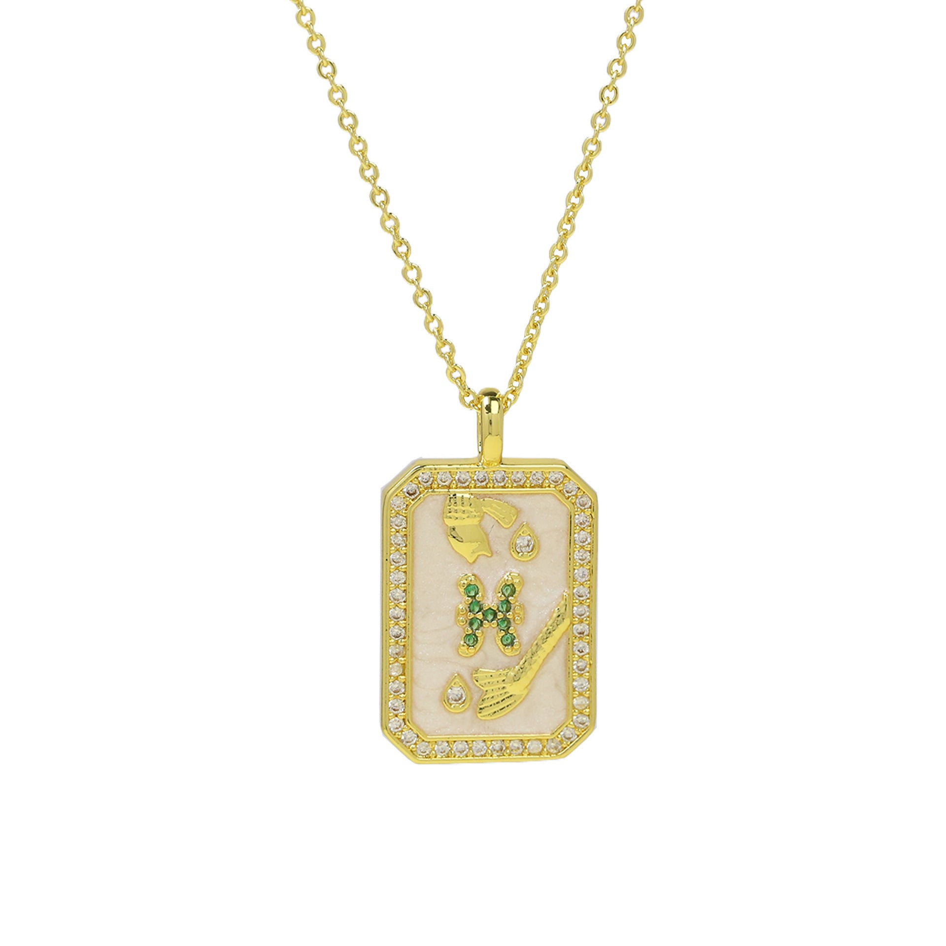 Ravenna Zodiac Square Necklace - Pisces [ZLJHQHEN]