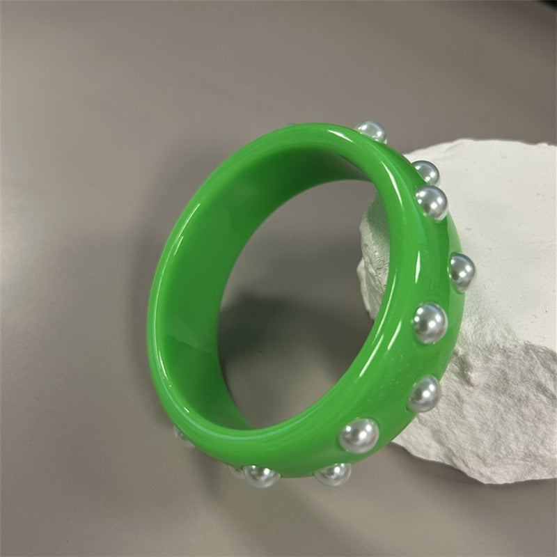 Sasha Colorful Pearl Bead Bracelet - Green Double-Row [IVYJX3RE]