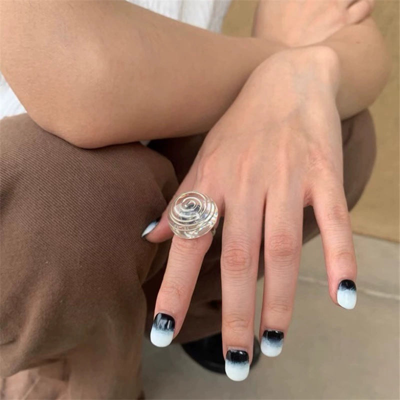 Arabelle Clear Resin Rings - Clear Spiral Ring [43OVOKLF]