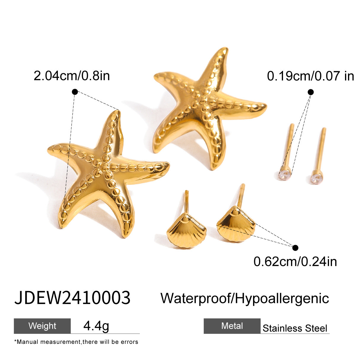 Abigaelle Starfish Shell Duo Earrings - Starfish Design [4NLGOTMZ]