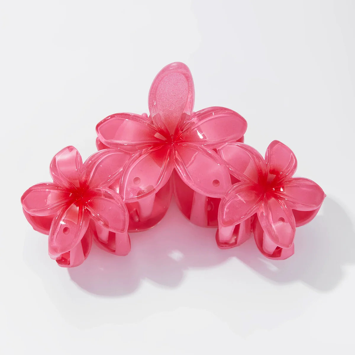 Saskia Gradient Plumeria Claw Clip - Watermelon Red