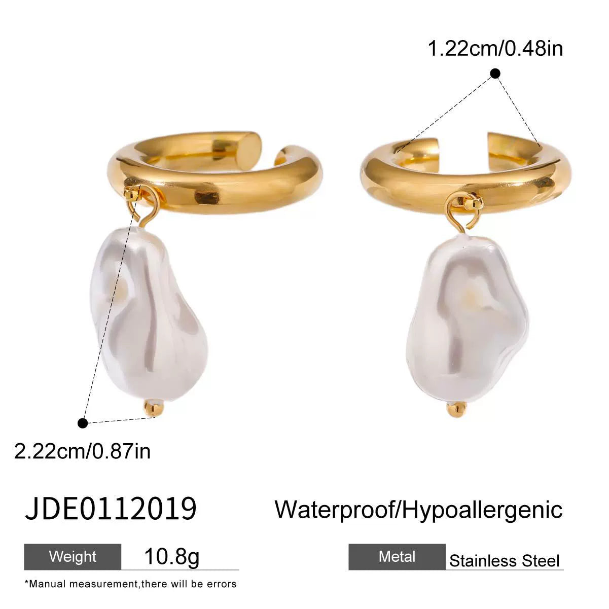 Ruthann Modern Pearl Earrings - JDE0112019 [IIS2I93Y]