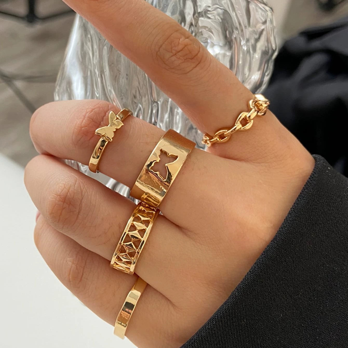 Kailea Stackable Joint Ring Set - Style 7 [PEZ336LR]