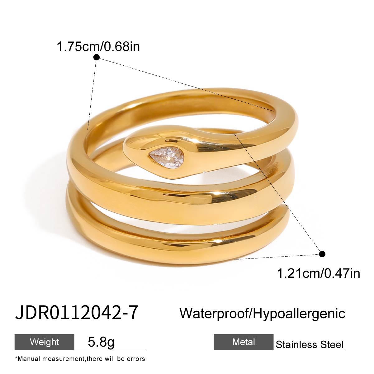 Charlize Serpent Design Ring - JDR0112042-7 [3DCLEFKR]