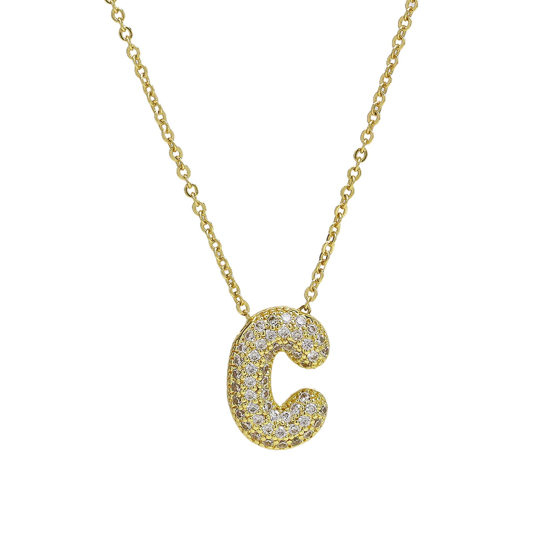Zalia Gilded Bubble Letter Necklace - Necklace C [ZNGC0Z0F]