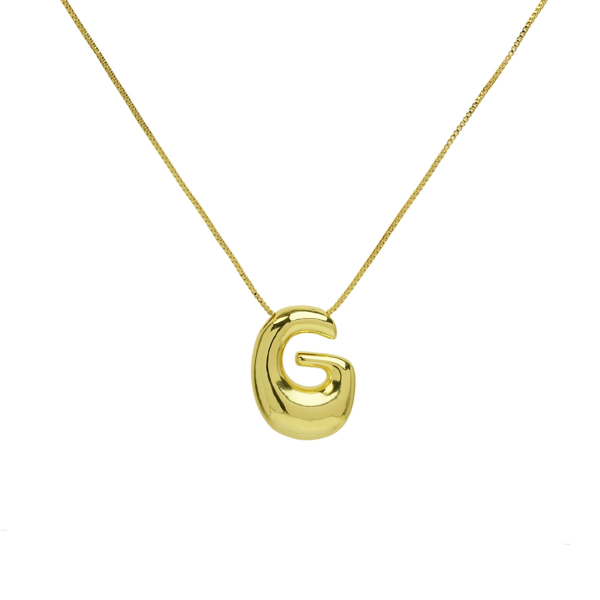 Virginia Bubble Initial Necklace - Letter G Necklace [KHAJONUQ]