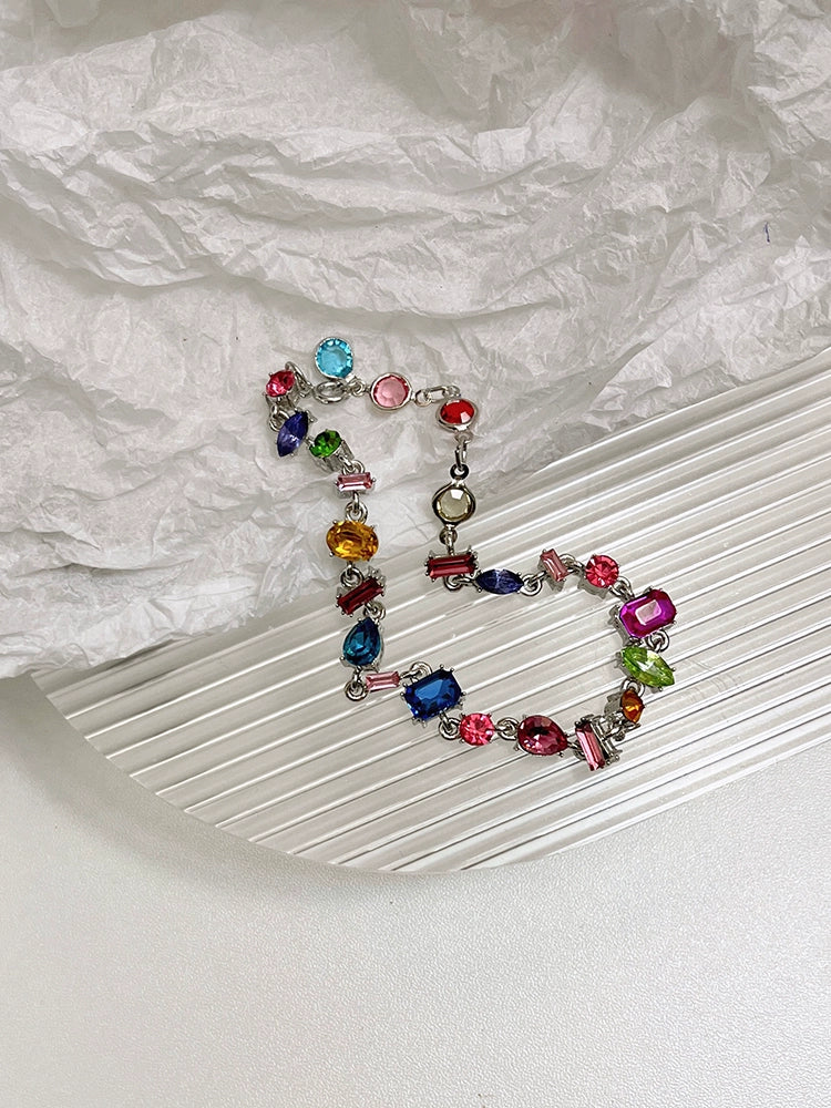 Karyme Rhinestone Jewelry Set - Colorful Rhinestone Bracelet