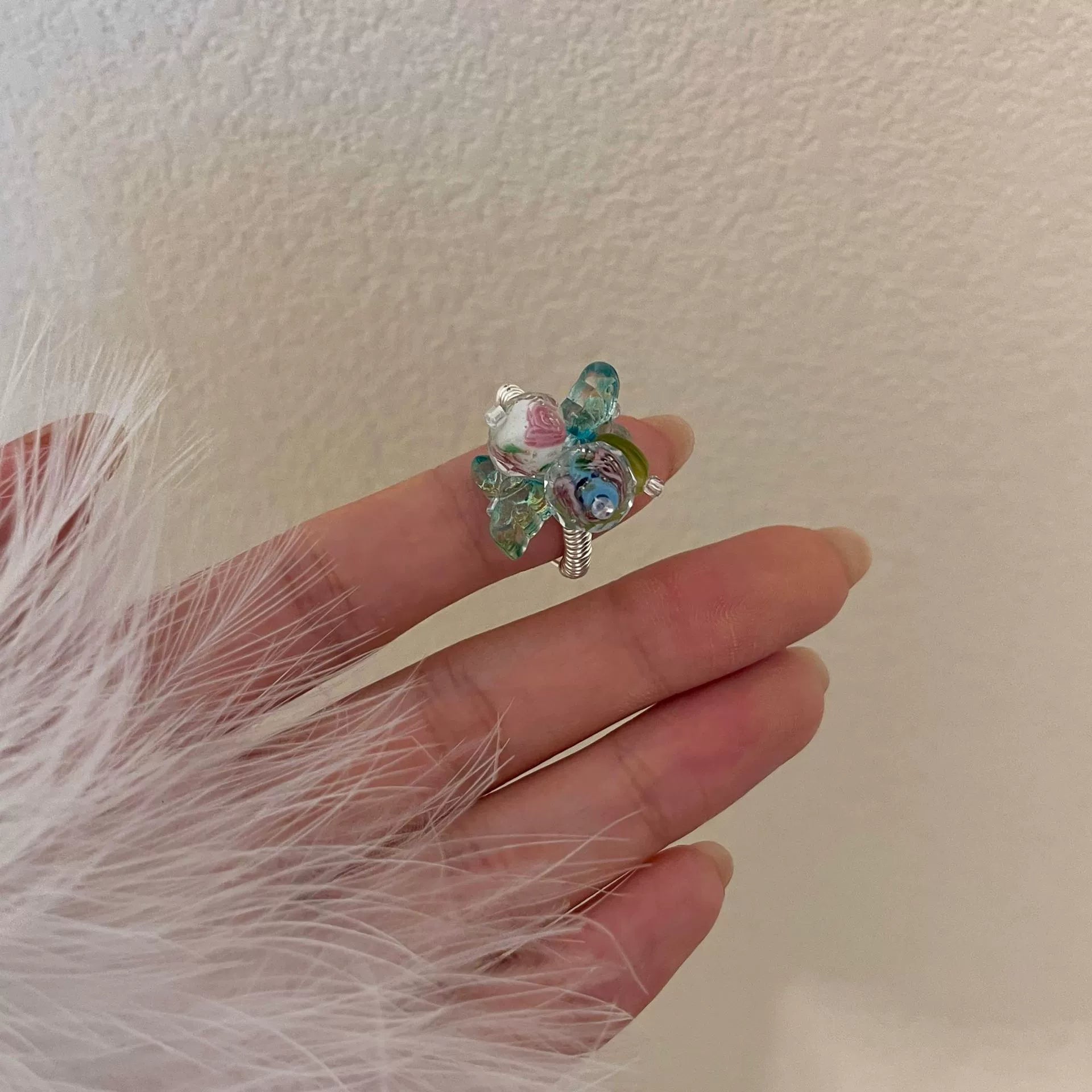 Aralyn Colorful Beaded Butterfly Ring - Crystal Butterfly [RGHPYUFF]