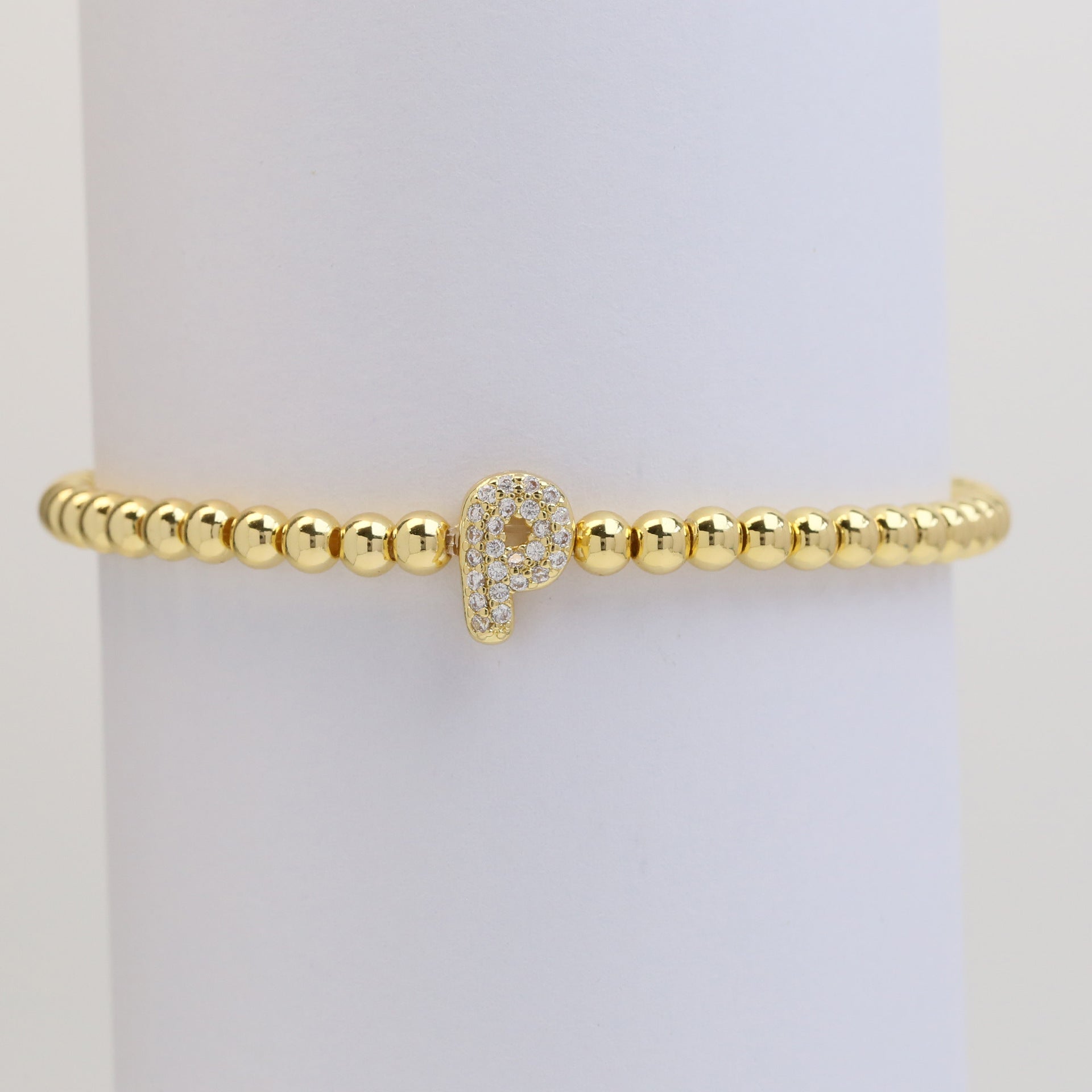 Aloni Bubble Letter Bracelet - Gold P [KBZX4Y8W]