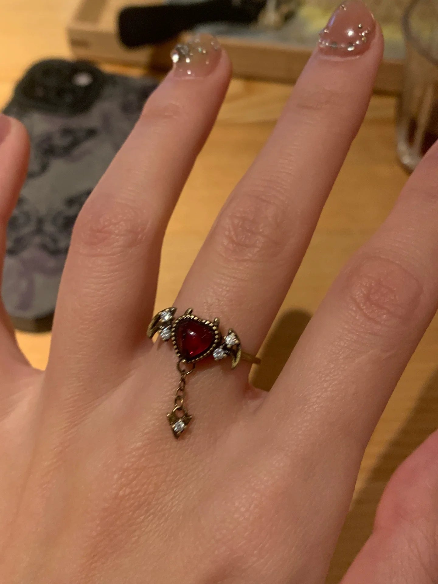 Mesa Vintage Stacking Rings - Wine Red Devil's Heart