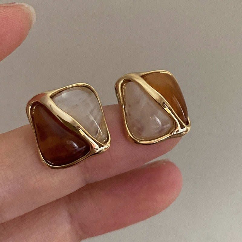 Desirae Fluid Gold Earrings - Gold [JYEXIQLQ]