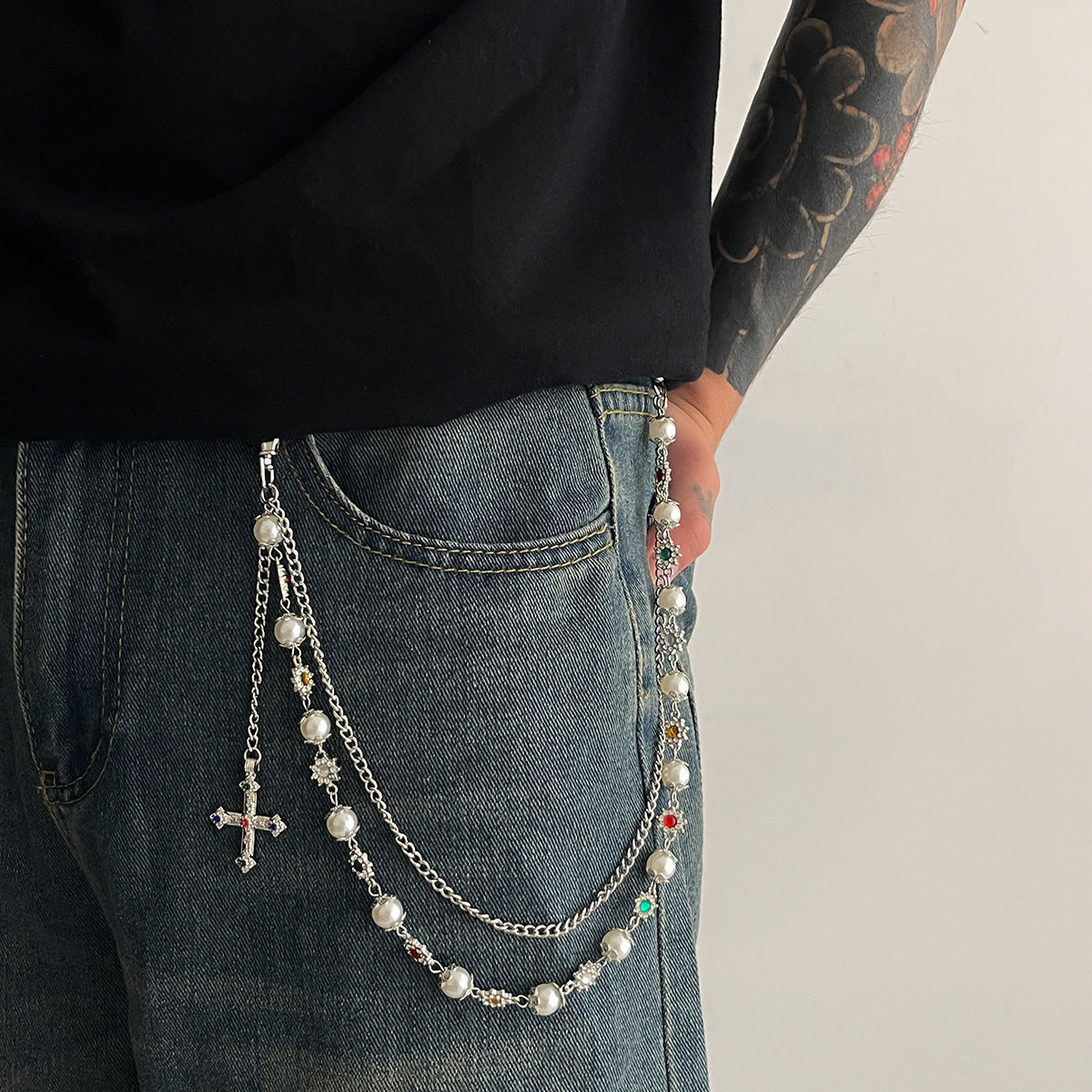 Laramie Pearl Floret Pants Chain - Silver Style E [DU43D1J0]