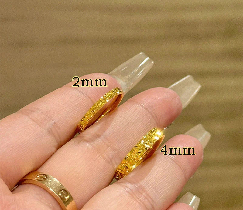 Perel Gold Crushed Ice Ring - 2mm (US Size 6)