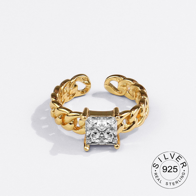 Shaniah Zircon Sterling Ring - Off-White Apricot+Resizable