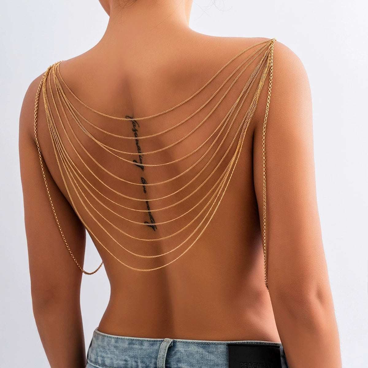 Kendalynn Layered Snake Body Chain - Gold Style 2 [CIJTYKHJ]
