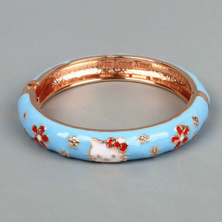 Porter Enamel Hello Kitty Bangle - Sky Blue (4.7cm, Fixed Pattern)