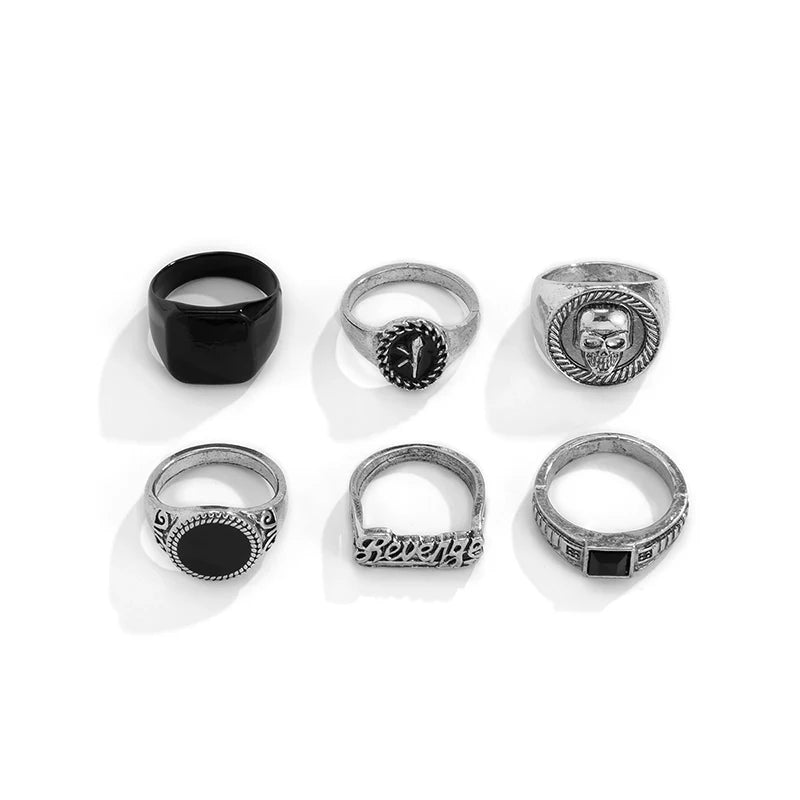 Goddess Gothic Statement Rings - Antique Silver