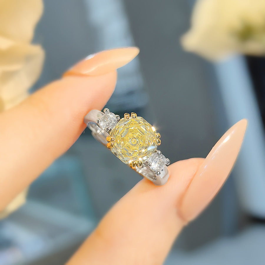Madelyne Radiant Octagonal Set - Goose Yellow Ring [D1EYHFKU]