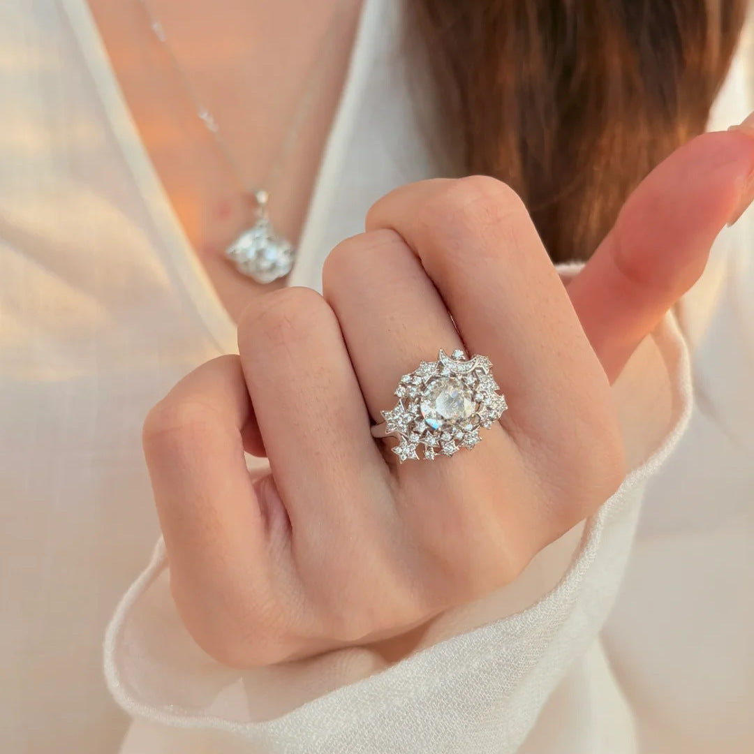 Analeigh Celestial Open Ring - Silver Tone [N2VA5KSV]