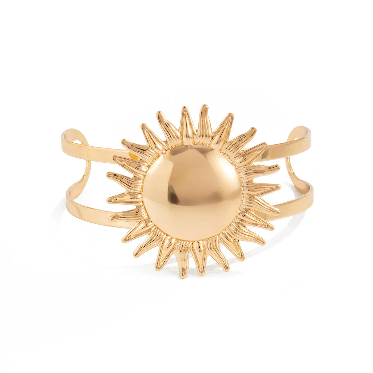 Elynn Metal Sunflower Cuff Bracelet - Gold