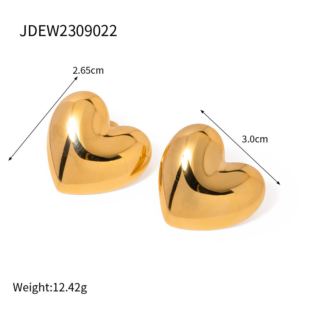 Hallie Stainless Steel Heart Earrings - JDEW2309022 [452NHSVF]