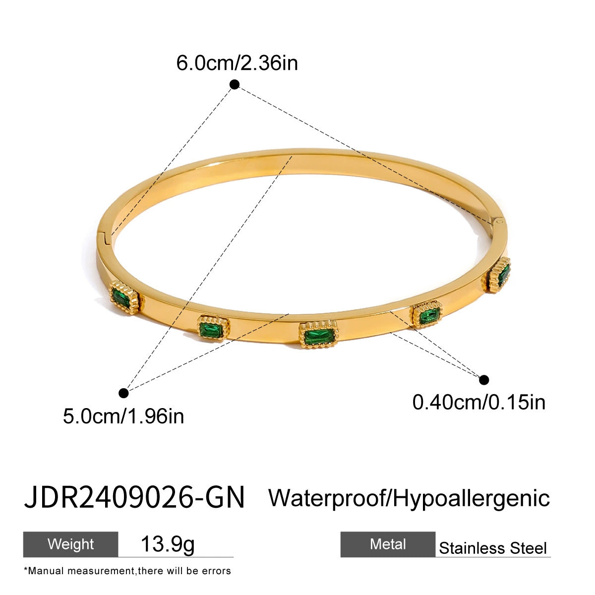 Azucena Elite Zircon Bracelets - Style JDR2409026-GN [TBTH499W]
