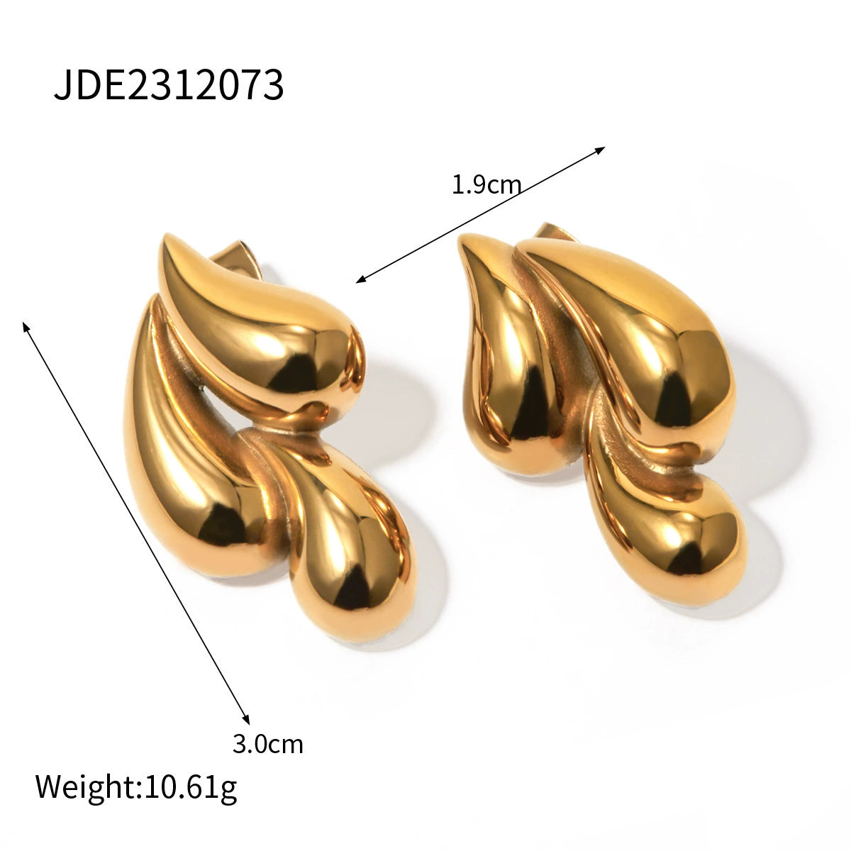 Lakshmi Molten Drop Earrings - Gold Drop Earrings [ROL007HJ]