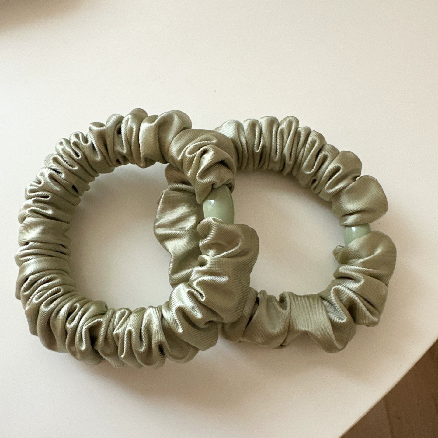 Khalani Satin Hair Scrunchie - Green (Pair) [8MQBKTNP]