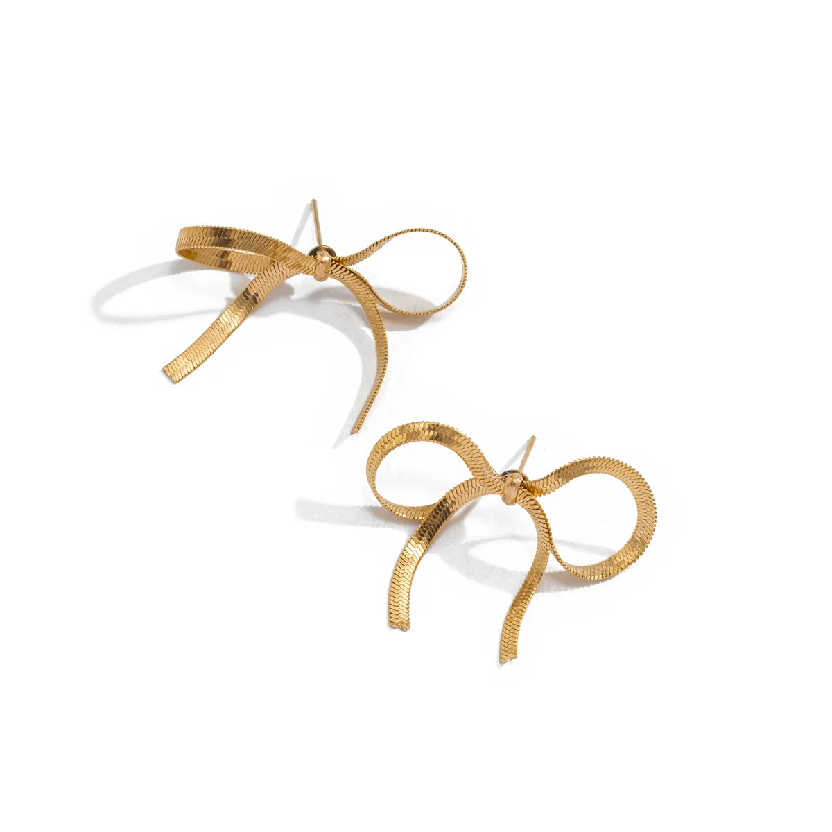 Callyn Bow Butterfly Earrings - Short Gold