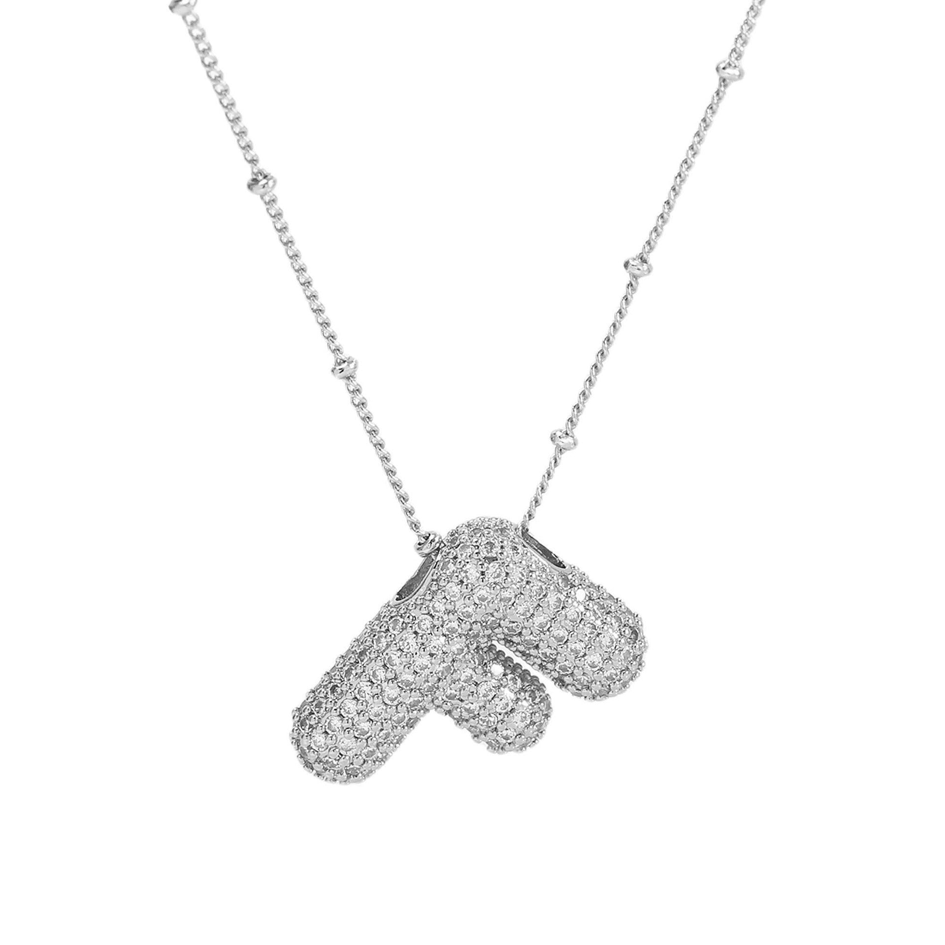 Fynlee Bubble Initial Necklace - Silver F [8UQ6BF8E]