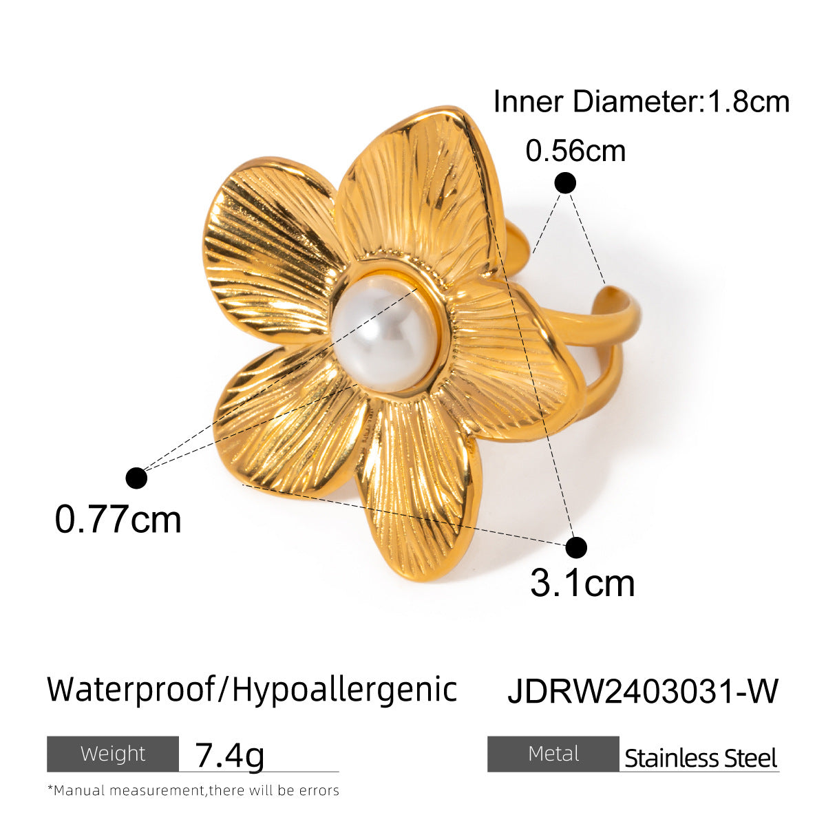 Rylin Pearl Floral Jewelry Set - JDRW2403031-WE [DHA3M1NR]
