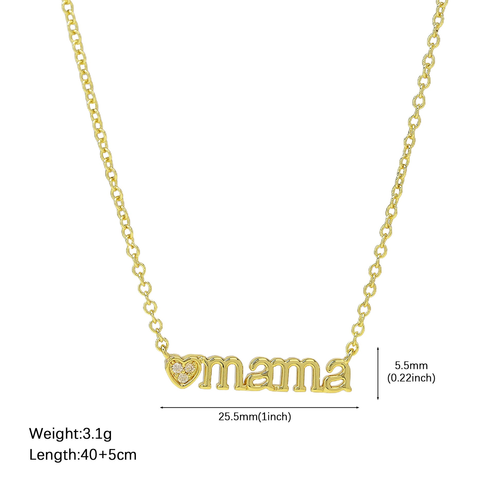 Adhya Sentimental Charm Necklace - Mama Pendant [2PCGOK0G]